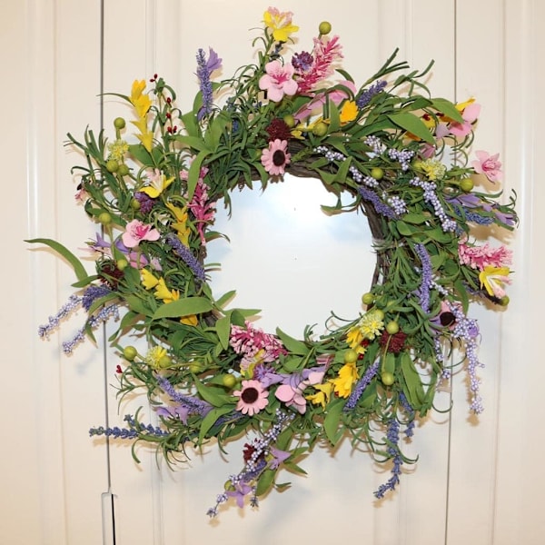 19,7\" Konstgjord Blomsterkrans Dörrkrans Utomhus Dekoration