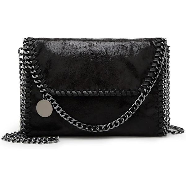 Damer Väska Handväskor Ny Casual Kedja En-axels Messenger Väska Trendig Dam Små Flik Cross Body Väskor Kopplingspungar Black