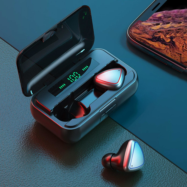 Hifi-hörlurar med lysande LED-öppning Digital skärm Bluetooth 5.0 trådlösa hörlurar Öronsnäckor Headset Ipx7