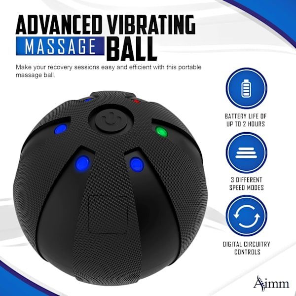 Vibrerande Massageboll för Muskelåterhämtning, Myofascial Release och Smärtlindring - Bärbar Fitnessmassager, Perfekt för användning på Gymmet