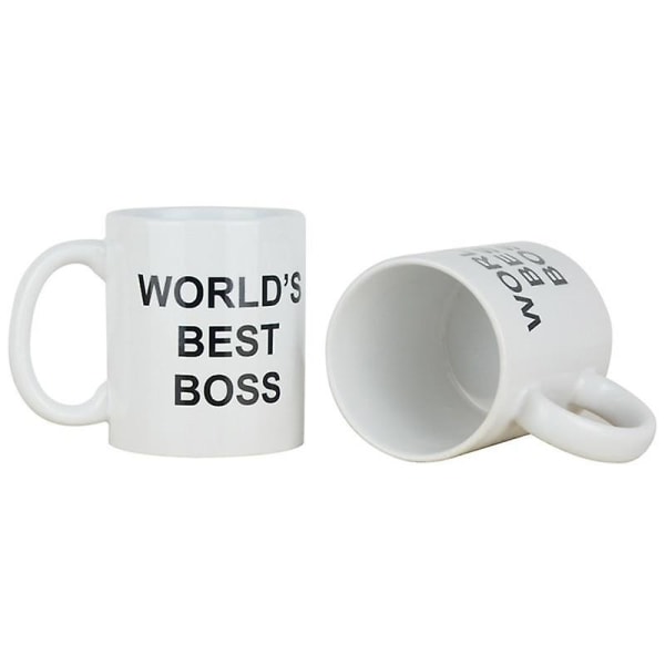 Kontorsvärldens bästa Boss kaffekoppar och muggar 11 Oz Funny Ceramic (vit)
