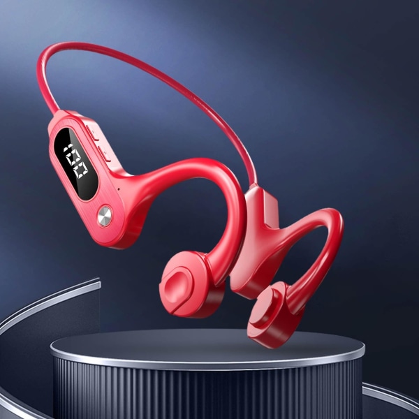 Bluetooth 5.3 Headset med öppna öron, med digital skärm Trådlös öronkrok Pluggbara sporthörlurar Headset med mikrofon