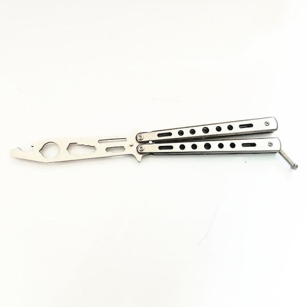 Butterfly Knives Style Flasköppnare Metal Practice Trainer Bbq Tool Folding Camping Silver