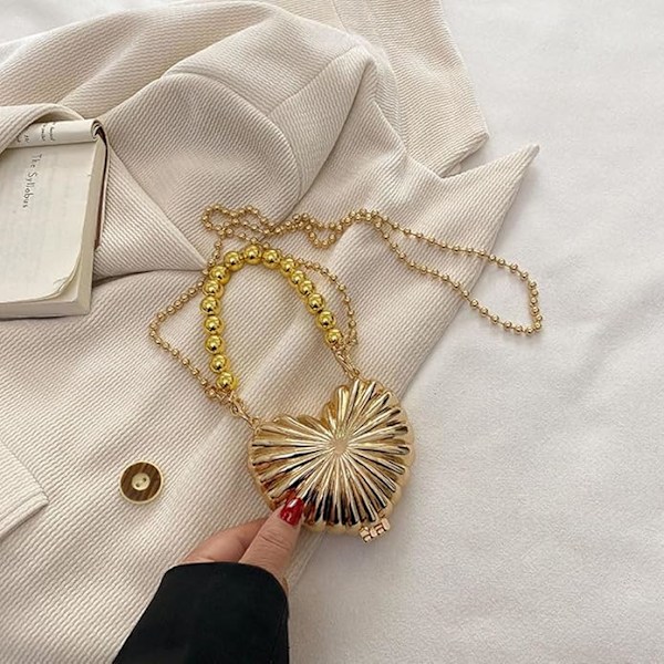 Mini Kvällsväska för Kvinnor Mode Handväska Satchel Plånbok Axelväska Crossbody Plånbok guld