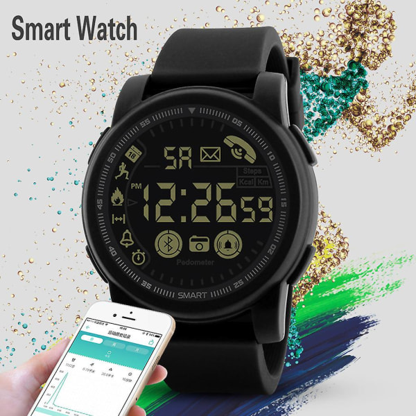 Fitness Bluetooth Smart Watch Sportstegräknare för Android Ios W
