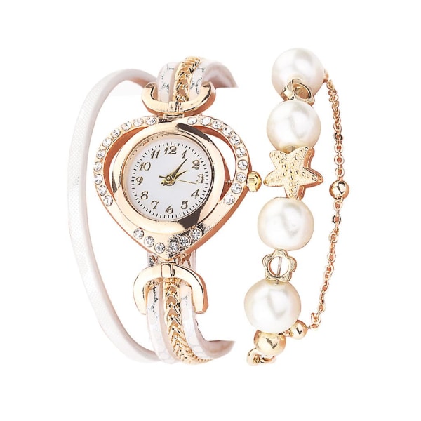 Ccq Dam Vintage Shining Pearl Armband Urtavla Analog Quartz Watch Y