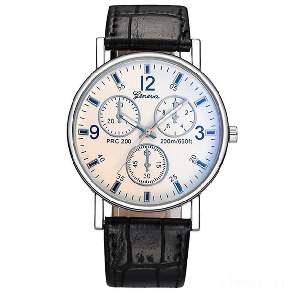 Mode Herr Business Svarta Klockor Watch Quartz Herr Armbandsur Casual Watch W