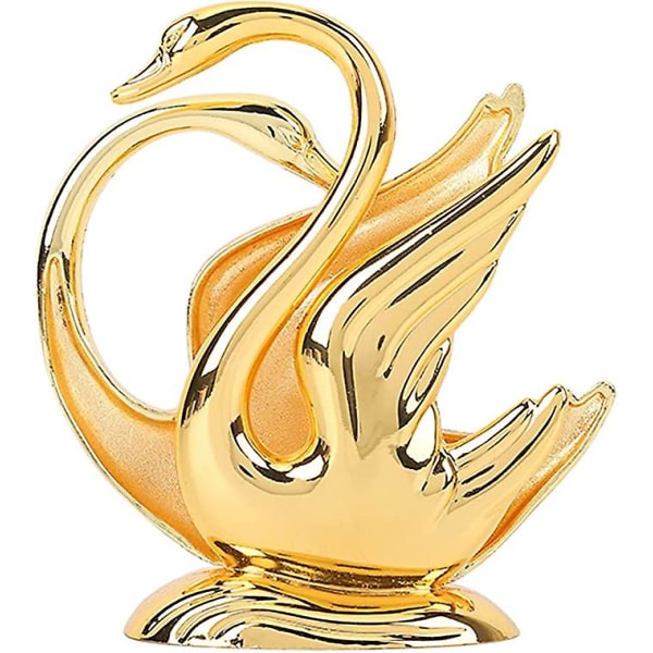 Guld servetthållare, rostfri metall Swan servetthållare, elegant gyllene modern bordsservietthållare, hållbart ställ för vävnadsdispenser