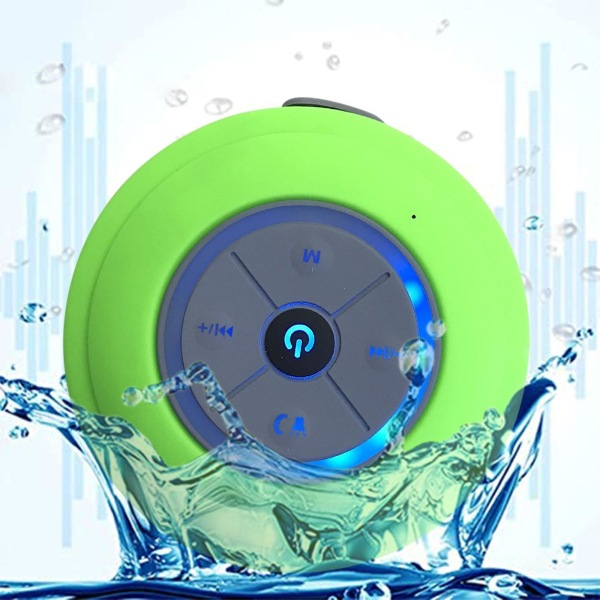 Bärbar Bluetooth högtalare Trådlös duschhögtalare för telefon Bluetooth subwoofer Handfri bilhögtalare Green