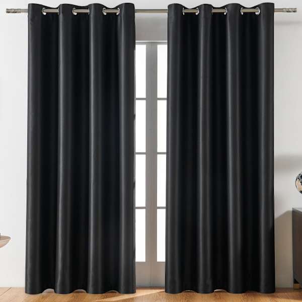 Mörkläggningsgardiner Mörkläggningsgardiner för sovrum - 2 paneler, mörkläggningsgardiner för vardagsrum, bakflik och stångficka black 168cm * 228cm