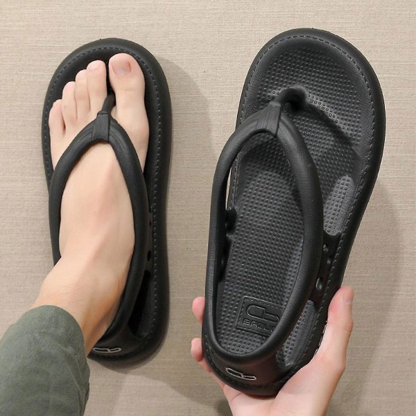 2023 Nya Hot Bazuo-sandaler, Unisex Comfort Walking Flip Flops Bazuo Slides, Eva Bazuo-tofflor med tjock botten Grey 36-37