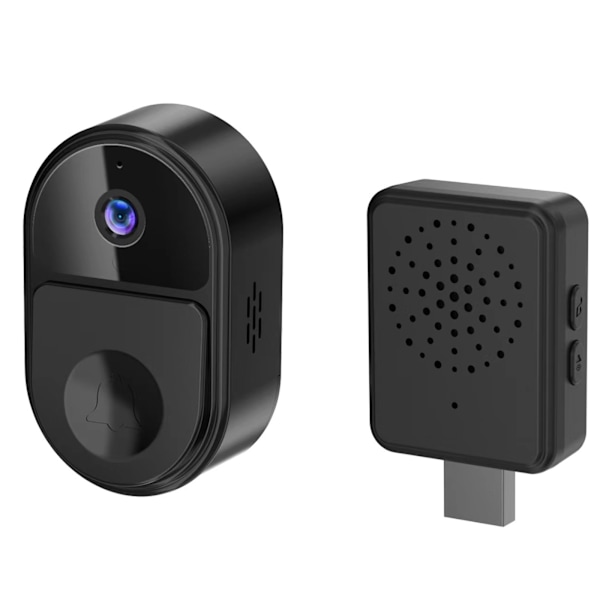Smart Video Dörrklocka 1080P WiFi Kamera 2-vägs Video Intercom Utomhus Trådlös Dörrklocka Smart Life APP Säkerhetsskydd - Svart