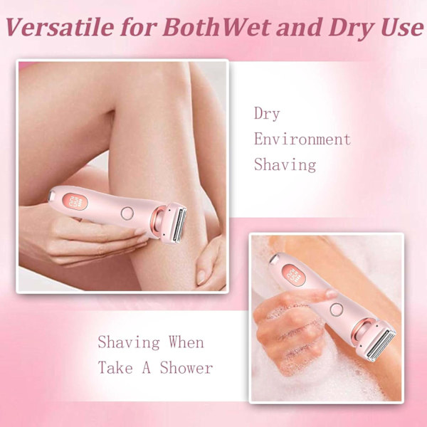 Glide Pro 3.0 Rakhyvel, Dusk Rakhyvel för Kvinnor, Dusk Glide Pro 3.0 Rakapparat, Duskofficial - 2 i 1 Elektrisk Silk Glide Pro Rakapparat, Smärtfri Håravlägsning rosa