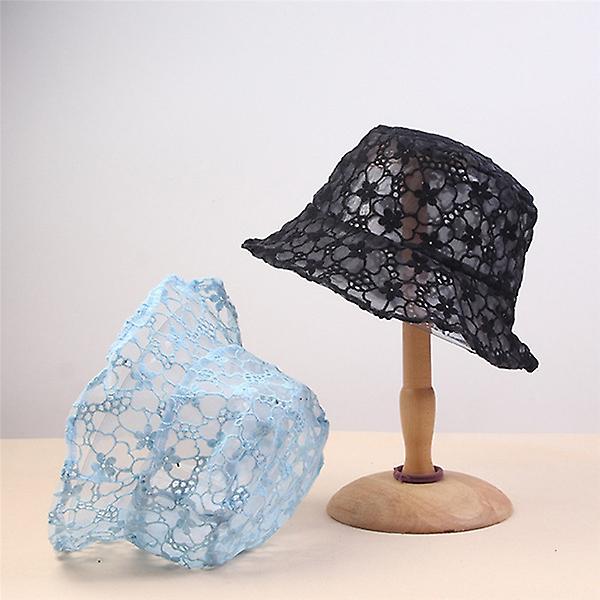 1 st Spets Bucket Hat Nytt Mode Damer Hollow Korean Bucket Hat Blommig Sun Hat White