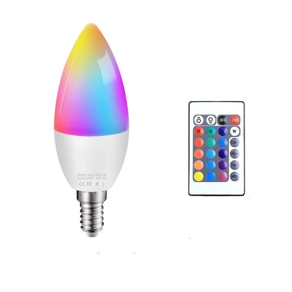 B22/e14/e27 LED-lampa Smart Neonskylt för inomhusbruk Rgb-lampor Fjärrkontroll Dimbar lampa E12