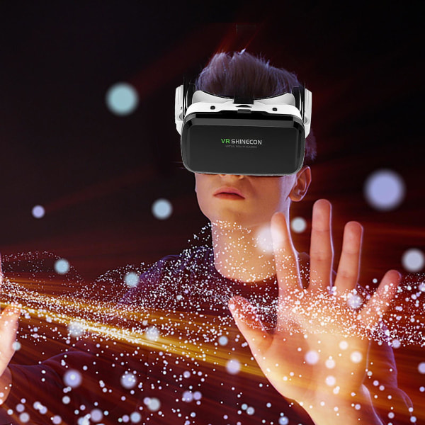 Vr-headset för och Android-telefoner Virtual Reality-glasögon med trådlösa headset-glasögon för Imax-filmer och -spel med fjärrkontroll Z B