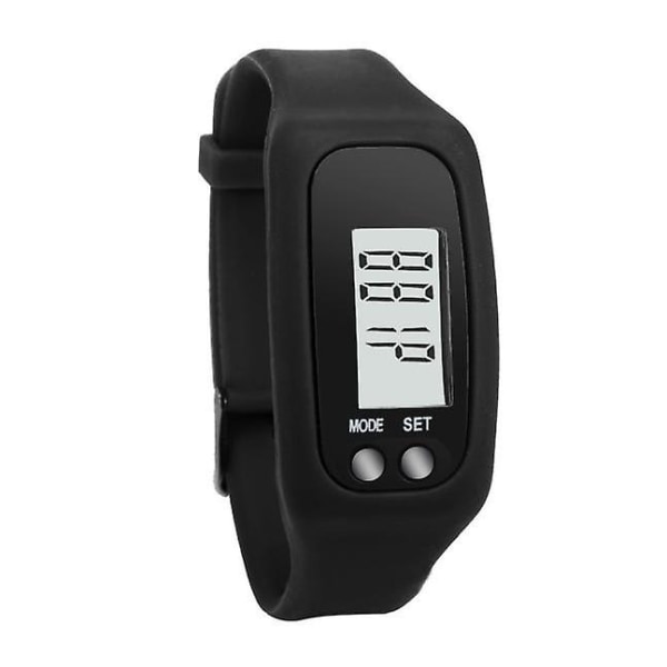 Digital LCD-stegräknare Löp Steg Gångdistans Kaloriräknare Armband A
