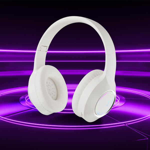 Vikbart headset med högt värde och högt hantverk Bluetooth -headset trådlöst samtalsheadset Subwoofer Live 5.3 Bluetooth headset White