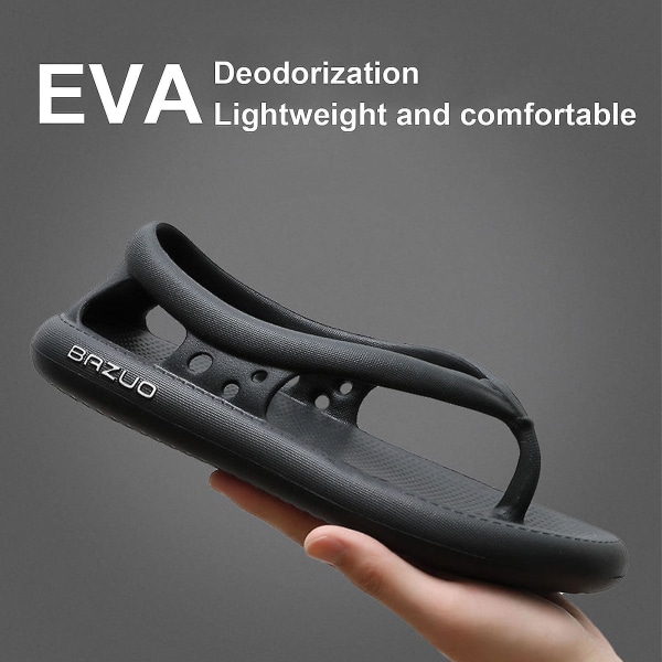 2023 Nya Hot Bazuo-sandaler, Unisex Comfort Walking Flip Flops Bazuo Slides, Eva Bazuo-tofflor med tjock botten Black 36-37