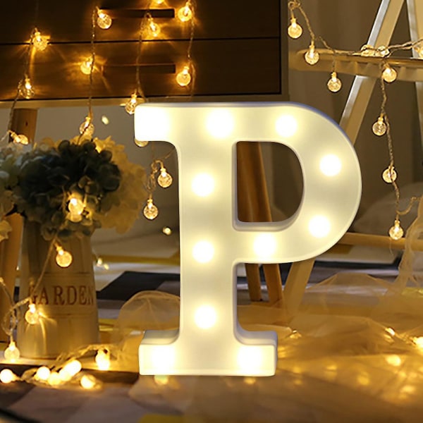 Alphabet Led Letter Lights Light Up Vita plastbokstäver Stående Hängande O C