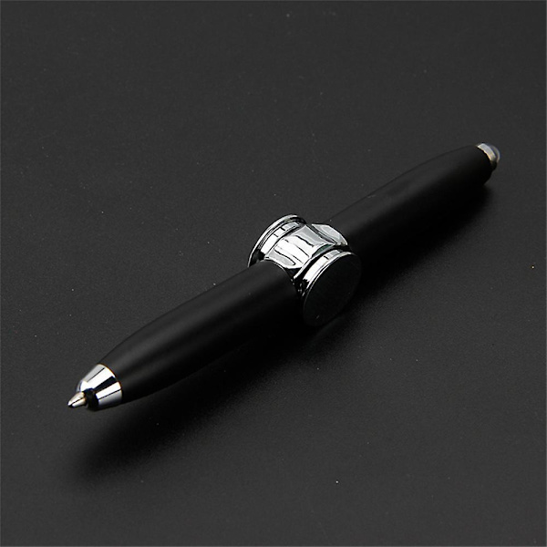 Led Pen Fidget Spinner Penna Stress Relief Toy Led Spinning Ball Penna Flerfärgad Matte black