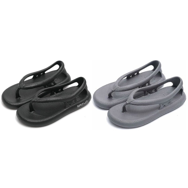 2023 Nya Hot Bazuo-sandaler, Unisex Comfort Walking Flip Flops Bazuo Slides, Eva Bazuo-tofflor med tjock botten Grey 42-43