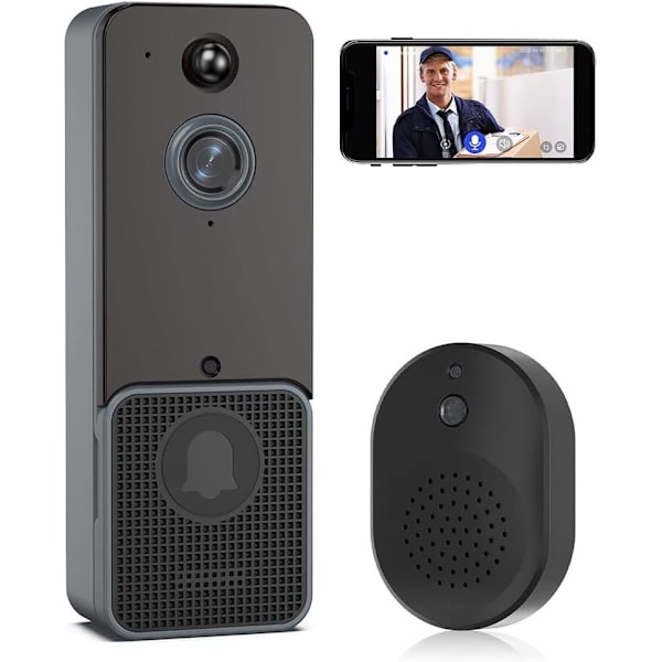 Smart Home Dörrklocka - Smart Trådlös Fjärrvideo Dörrklocka Intelligent Visuell Dörrklocka, Hem HD Nattseende Wifi Säkerhetsdörr Dörrklocka Stöd 2.4g