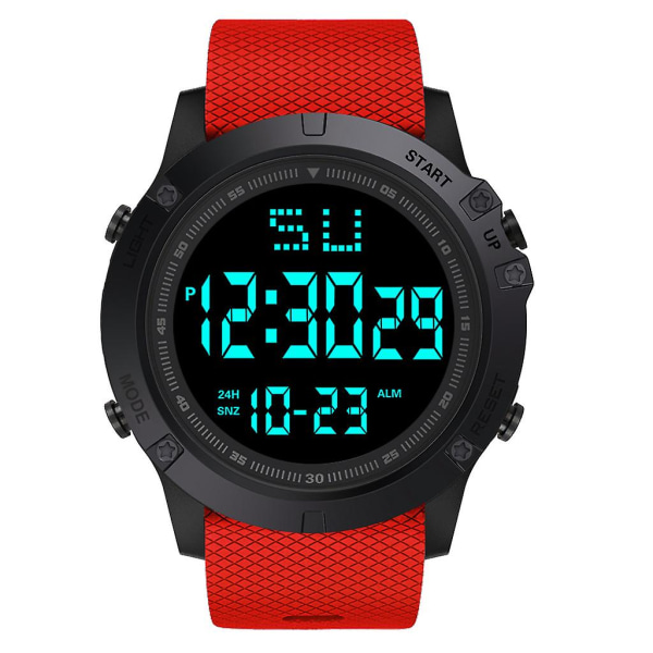 Mode Män Led Digital Date Militär Sport Rubber Quartz Watch Alarm M