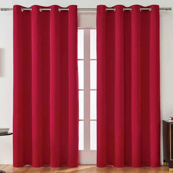 Mörkläggningsgardiner Mörkläggningsgardiner för sovrum - 2 paneler, mörkläggningsgardiner för vardagsrum, bakflik och stångficka red 168cm * 262cm