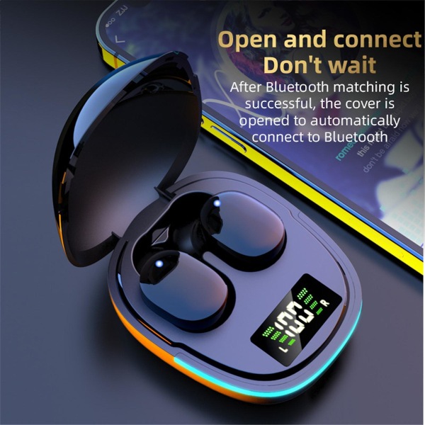 Hi-fi Tws-hörlurar med led andningslampa Digital skärm Touch-kontroll Trådlösa Bluetooth hörlurar Hörlurar In Ear Earbuds Headset Ipx5