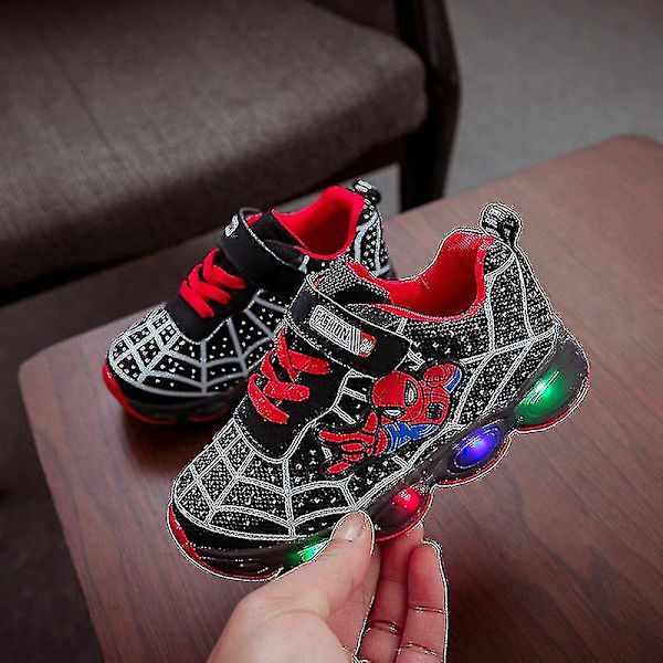 Spiderman Sportskor för Barn Led Ljussneakers svart 26