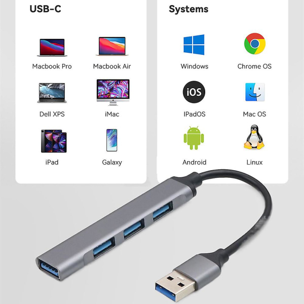 8 i 1 typ C till HDtv Adapter Hub 4k för Macbook Pro Air Imac Ipad Pro USB 30 only 4USB IN 1