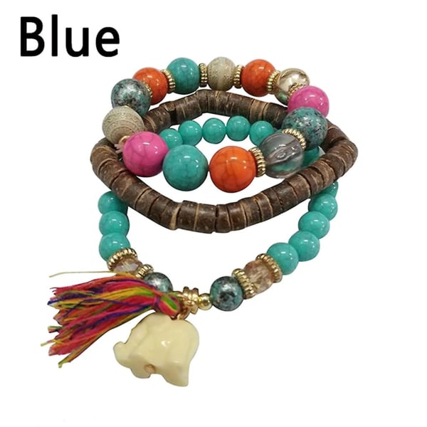 Kvinnor Multilayer Beads Bead Armband Florid Cool Multicolor Armbandbu