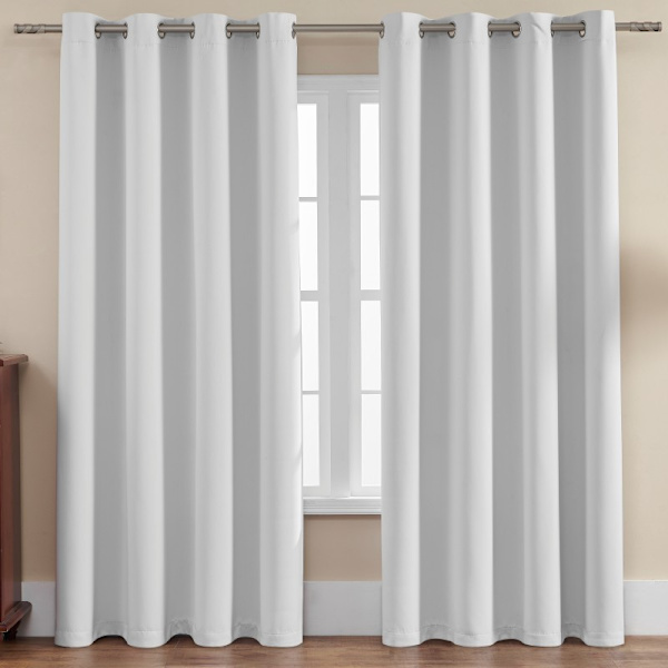 Mörkläggningsgardiner Mörkläggningsgardiner för sovrum - 2 paneler, mörkläggningsgardiner för vardagsrum, bakflik och stångficka white 140cm * 244cm