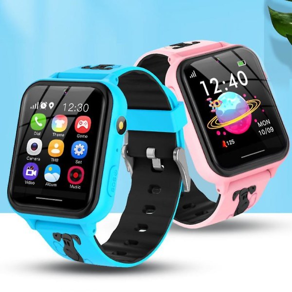 Barns Smart Watch Telefon Watch Smartwatch För Barn Med Sim-kort Foto Barnpresent för Ios Android blue