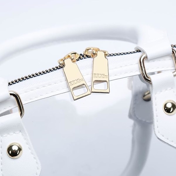Elegant Klar Crossbody Satchel Handväska Stadium Godkänd Vegan Läder Konsertväska för Kvinnor och Tonårsflickor vit