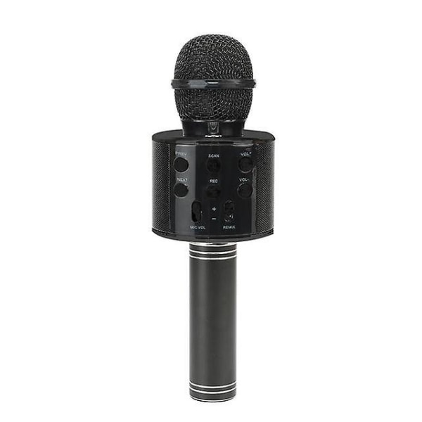 Bärbar bluetooth karaoke sångmikrofon trådlös handhållen smartpnone högtalarmikrofon för hem ktv utomhusfest Black
