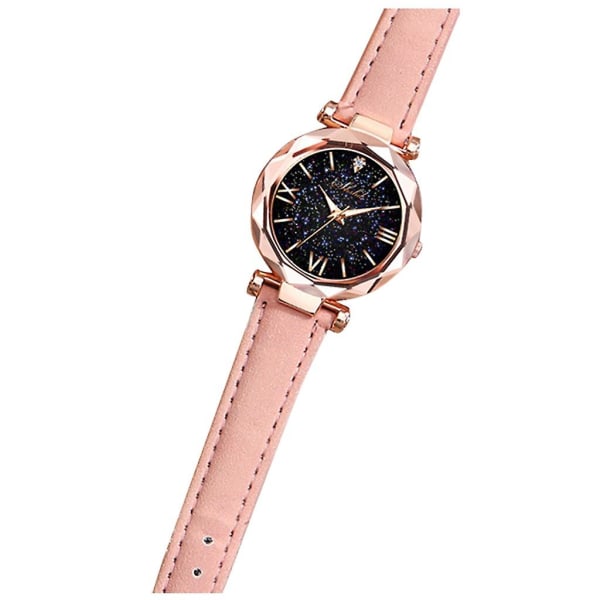 Unisex Stars Little Point Frosted Belt Watch prickad med watch i romersk skala E