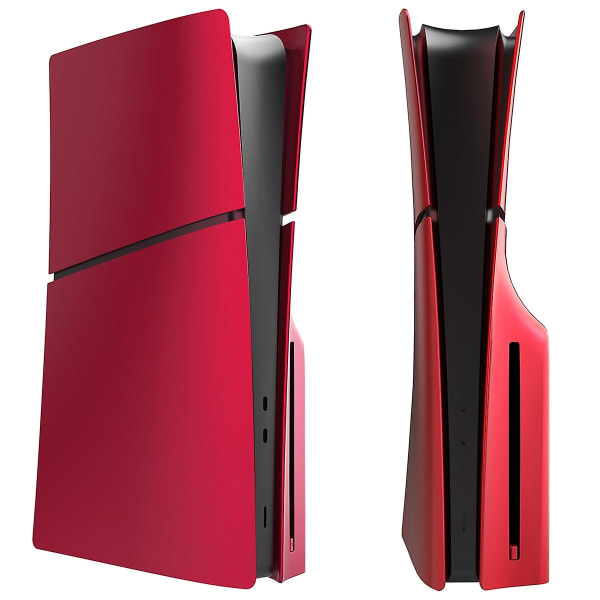 Ps5 Slim Cover PS5 Slim Plates, Ps5 Ersättningsfront Cover Shell för Ps5 Slim Console Disc Edition, Ps5 Slim Accessories Red