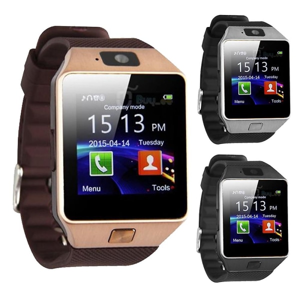 Bluetooth Smart Watch W/kamera Vattentät Phone Mate För Android Samsung Iphone A Gold