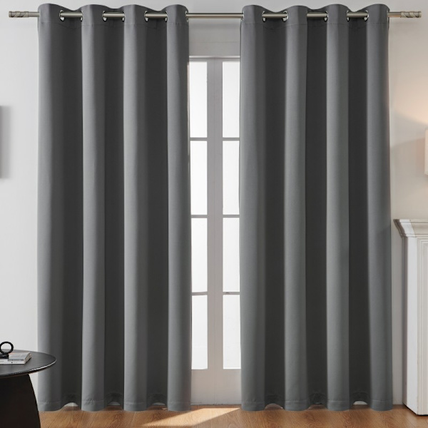 Mörkläggningsgardiner Mörkläggningsgardiner för sovrum - 2 paneler, mörkläggningsgardiner för vardagsrum, bakflik och stångficka Dark gray 168cm * 213cm