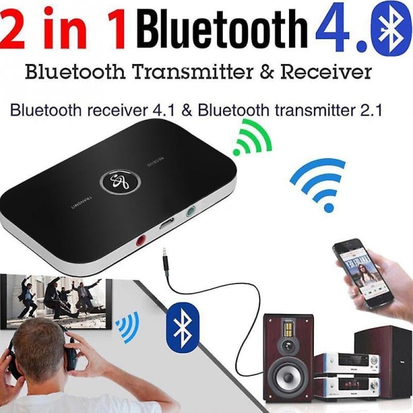 Hifi trådlös Bluetooth 2in1 Audio Receiver Sändare 35mm Rca musikadapter 1 infrared transmitter