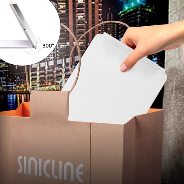 LED-belyst Reseförstorings Spegel, 3X 5X Förstorings Spegel Smink Spegel USB Laddning Vikbar Stående Spegel Touch Screen 3 Färger Ljusstyrka Justerbar vit