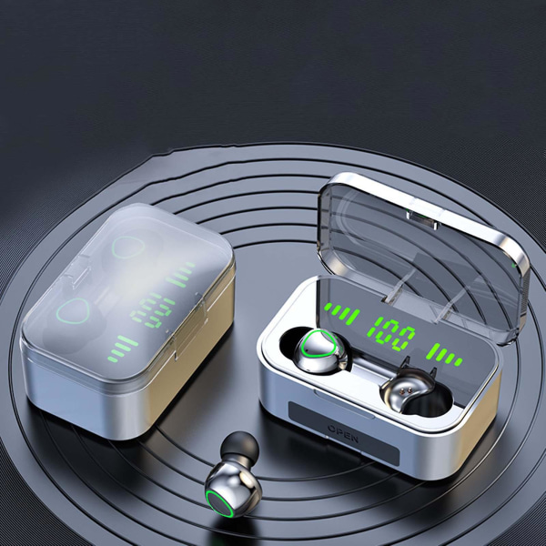 Yd02 Trådlöst Bluetooth Headset Stor skärm Smart Digital Display In-ear Andningssport hörlurar