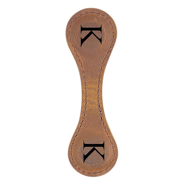 Magnetiska bokmärken i läder, personliga bokmärken, present till henne, present till bokälskare, magnetiska läderbokmärken med gravyr K