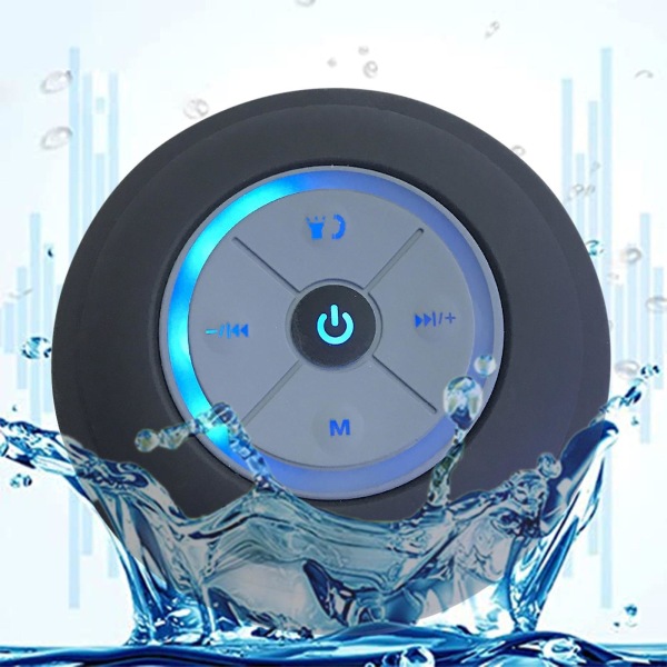 Bärbar Bluetooth högtalare Trådlös duschhögtalare för telefon Bluetooth subwoofer Handfri bilhögtalare Black
