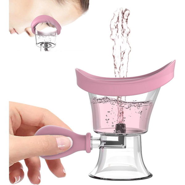 Ögonsköljkopp, Silikon Manuell Lufttrycks Ögonsköljkopp Verktyg, Effektiv Ögonrengöring, Minskar Damm och Kosmetisk Irritation, Transparent Ögonsköljkopp rosa