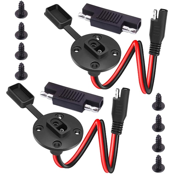 SAE-kabel, väderbeständig SAE-uttag för väggmontering, SAE-snabbkoppling för solpanelmontering för motorcykel, generator, batteriladdare och mer