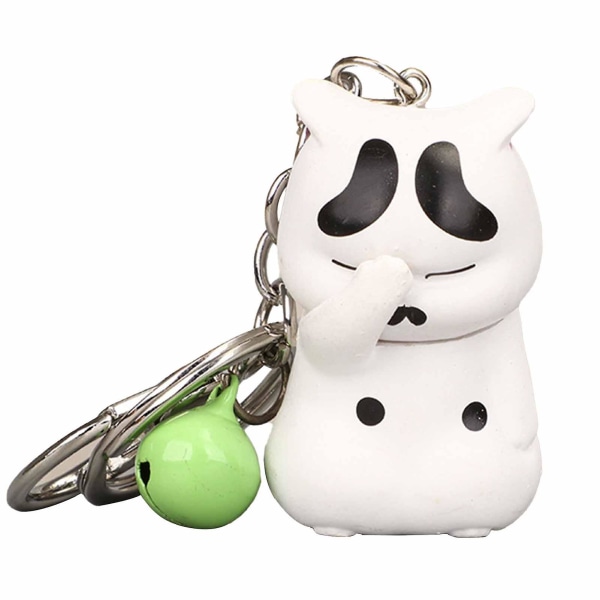 Fashionabla katt nyckelring leksak Bärbar lätt liten hänge för födelsedagspresenter White