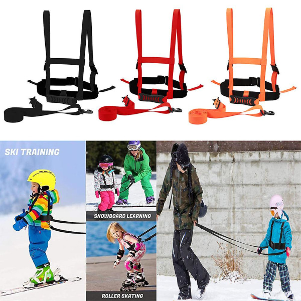 Utomhus Skidträning Bröst Barns Ski Safety Dragrep Ski Drop Training Bälte Orange